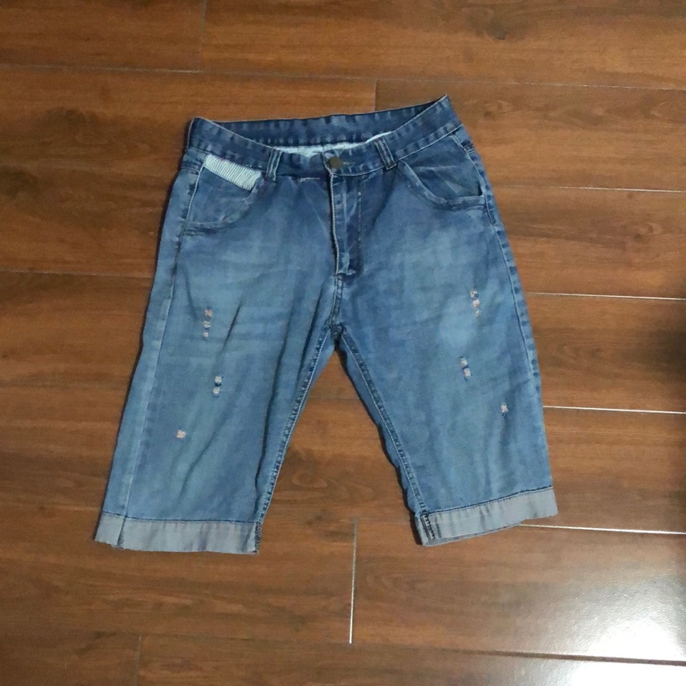 y2k denim cargo skate shorts